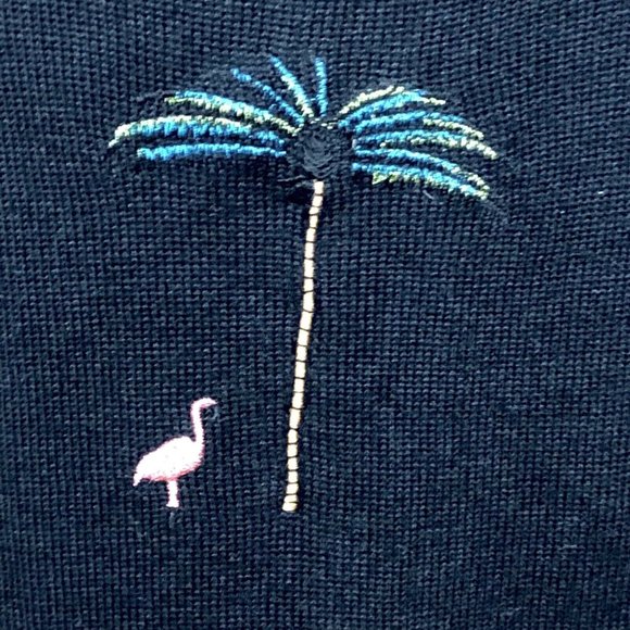 Great Cavalier Flamingo Embroidered Cardigan Black‎ Size M Sequins Applique - Picture 4 of 6